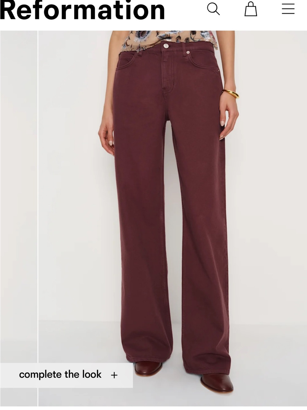 Reformation Cary Low Rise Slouchy Wide Leg Jeans